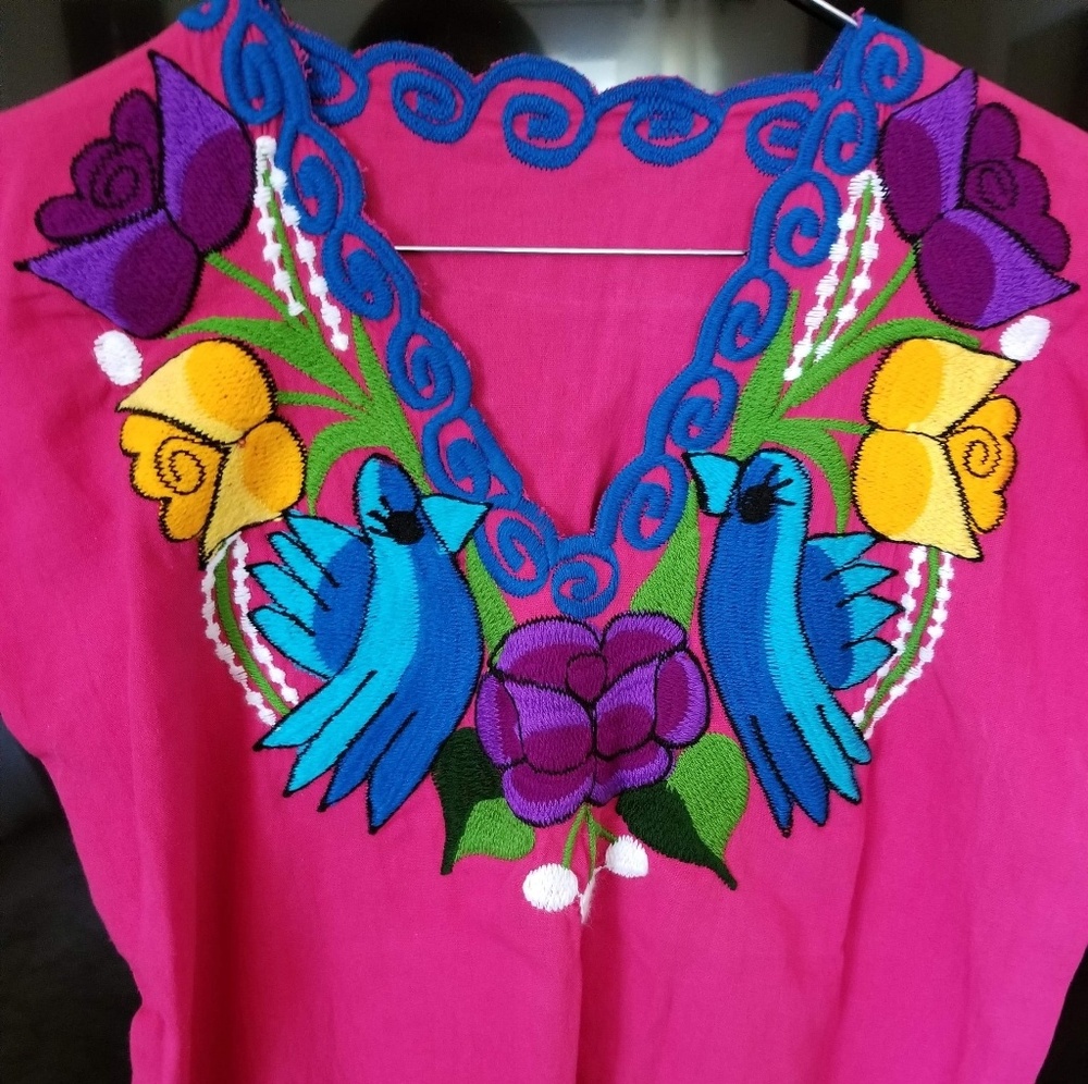 Artisan bird design blouse